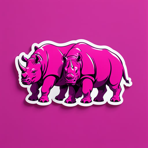 Sturdy Magenta Rhinos sticker