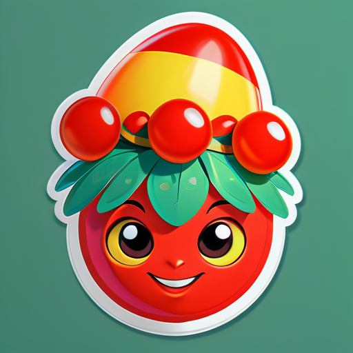 The color-matching bee elves of egg and tomato sticker