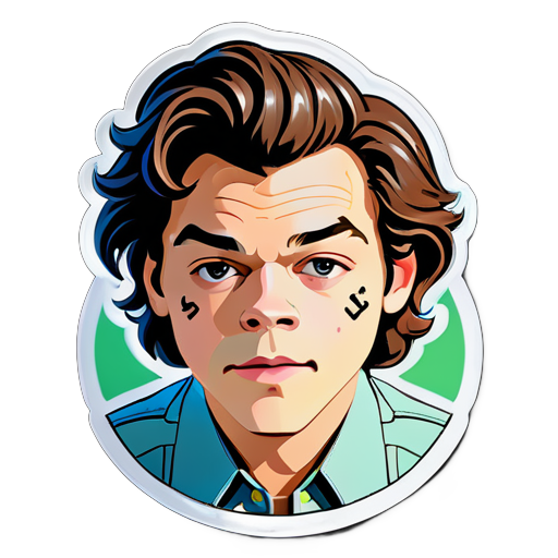 Sticker of Harry Styles writing code sticker