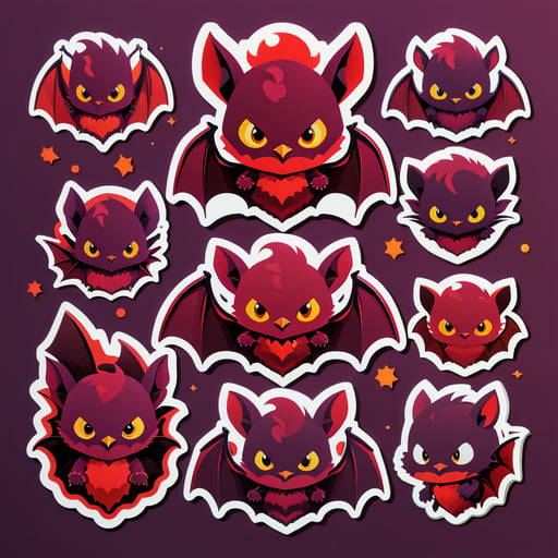 Chauve-souris grenat trapue sticker