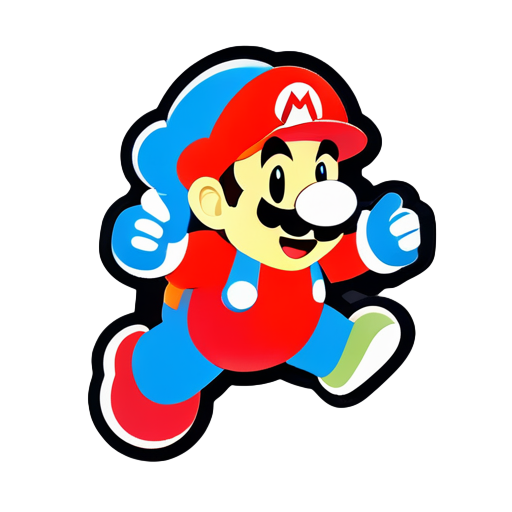 astronaute dans le style de supermario sticker