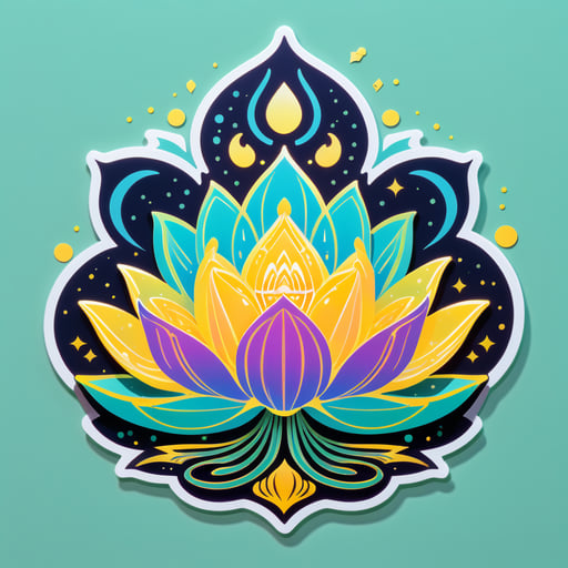 Leuchtender Lotus-Lyrik sticker