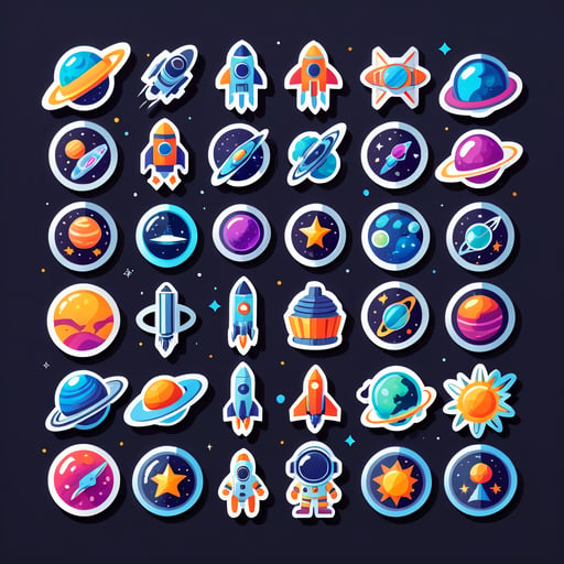 Iconos de Explorador del Espacio sticker