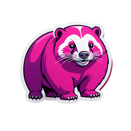 Overweight Fuchsia Badgers sticker