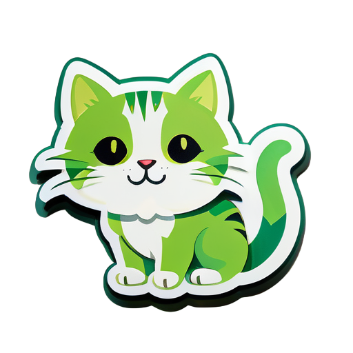 绿色的猫 sticker