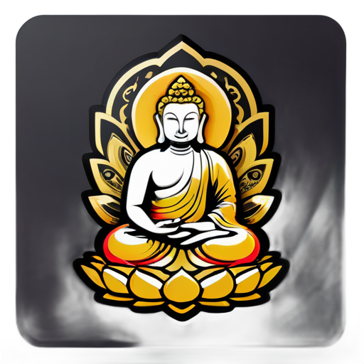 Concevoir un jeu de cartes à jouer sur le thème des statues de Bouddha sticker