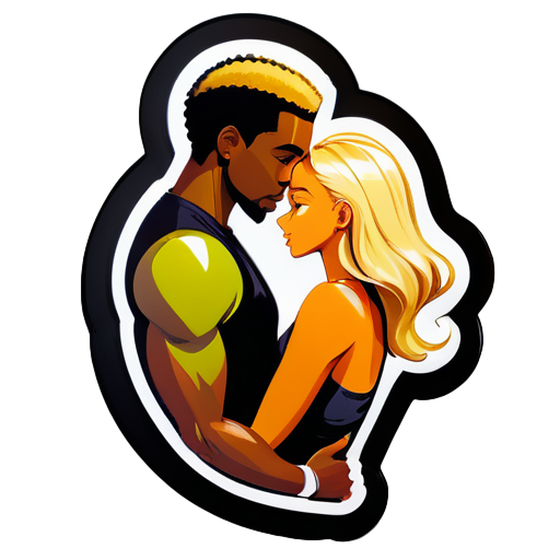 Homme noir et fille blonde ont des rapports sexuels par derrière sticker