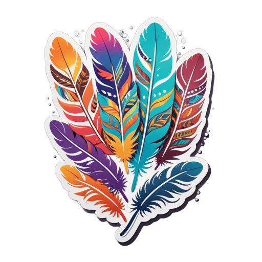 Diseños de Plumas Bohemios sticker