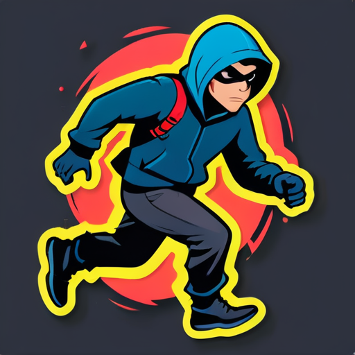 A fleeing thief sticker