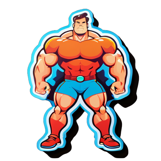 100 muscle man sticker