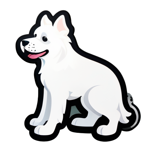 perro blanco sticker