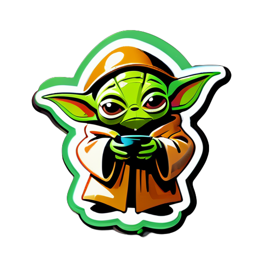 alien gentil mode yoda bb 
 sticker