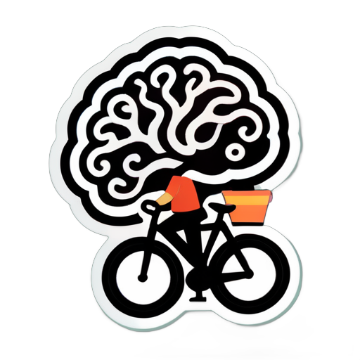 Brain ,coffee, bicycle sticker