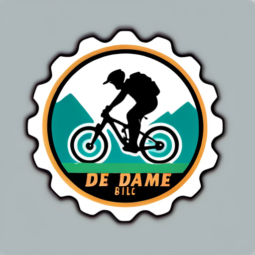 a logo with word"de charme"about mountain bike for a down hill club
 sticker