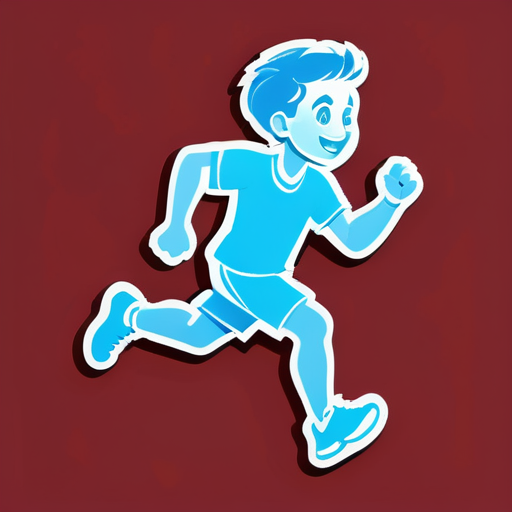 Un niño corriendo con esfuerzo sticker