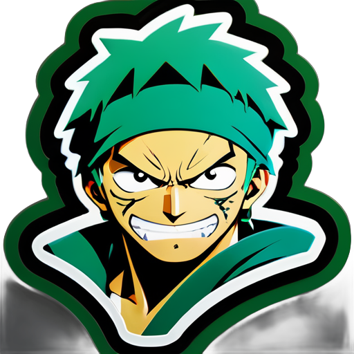 create a zoro from one piece sticker sticker