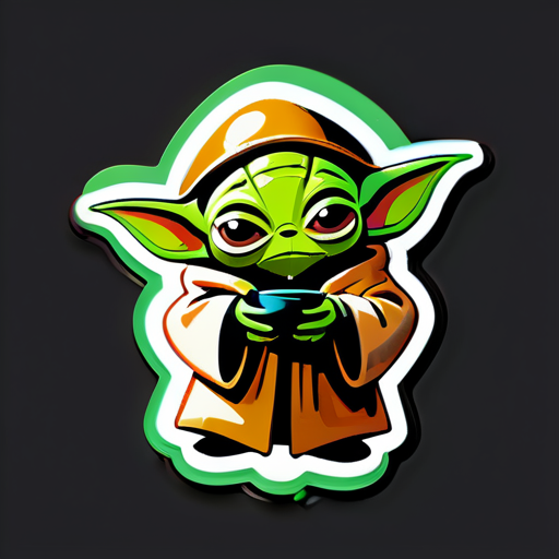 alien gentil modo yoda bb sticker