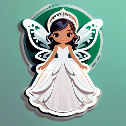 fée en robe blanche sticker