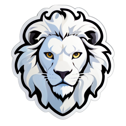  a white lion  sticker