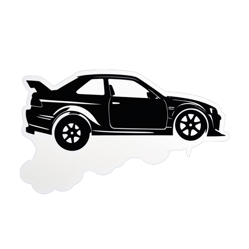 Driftendes Auto Silhouette sticker