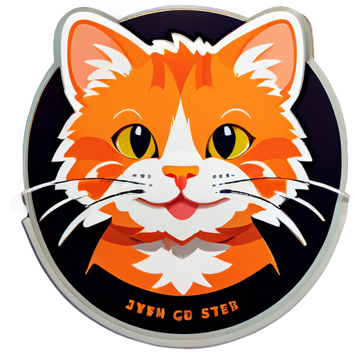 orange cat sticker