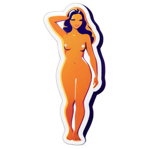 naked woman sticker