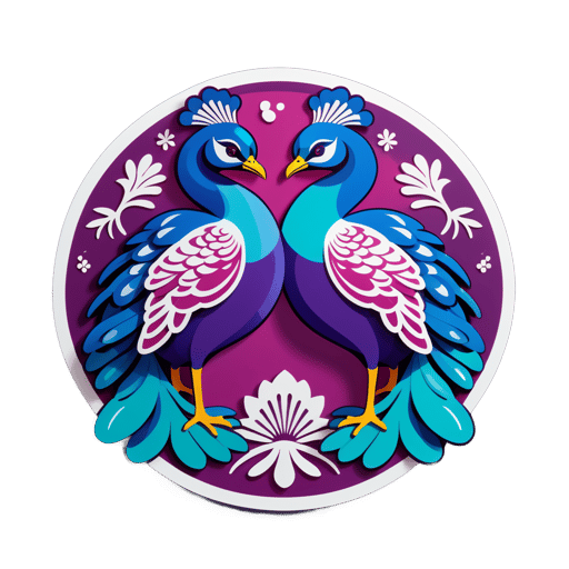 Plump Plum Paons sticker