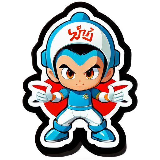 make astroboy and add name Faris Azriel Al-Khawarizmi sticker