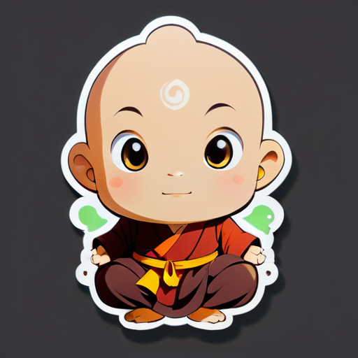 智慧的小和尚全身 sticker