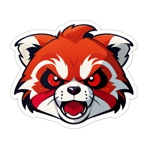 cute red panda with angry face sticker