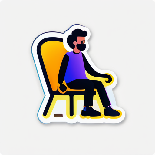 의자에 앉은 사람 생성 sticker