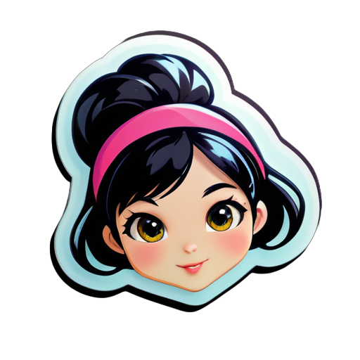 girl named sara with black hair
 sticker