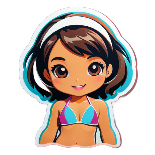 Chica con bikini sticker