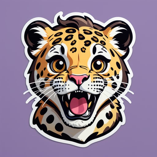 Faszinierter Leopard Meme sticker