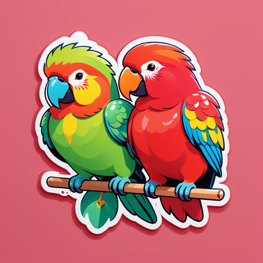 Pericos cereza con sobrepeso sticker