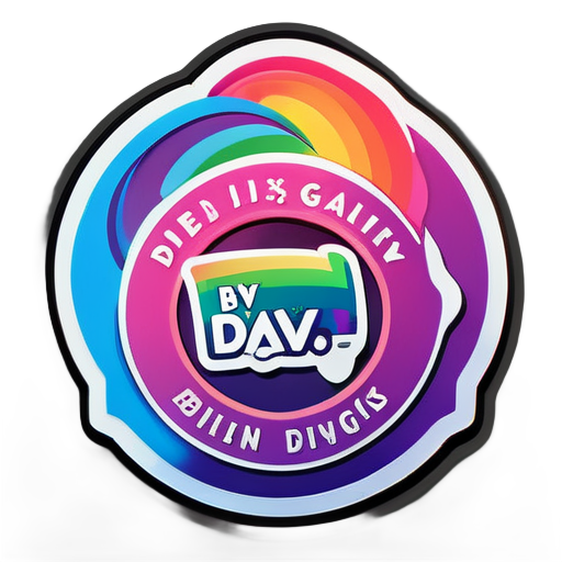 a logo with the quote " devin is gay" sticker