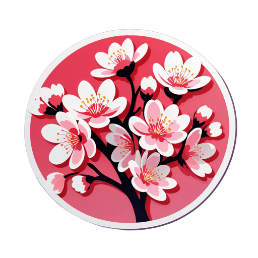 Épanouissement des cerisiers en fleurs sticker