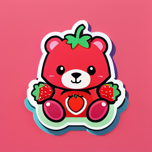 Ours fraise et Ours Brun sticker