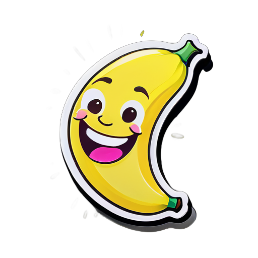 draw a laughing banana sticker