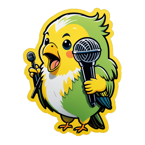 Singing Canary mit Mikrofon sticker