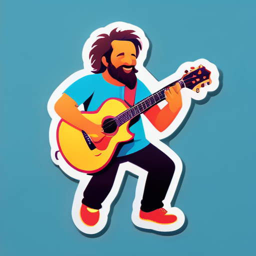 Gott spielt Gitarre sticker