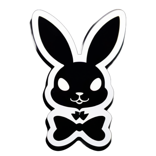 playboy bunny logo 在純黑色曬黑貼紙上沒有白色輪廓 sticker