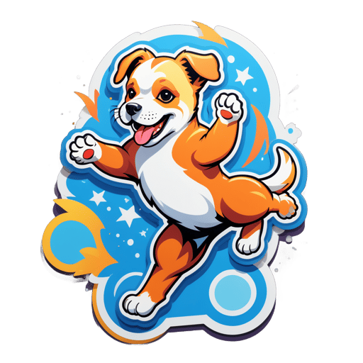 元気な子犬アクロバット sticker