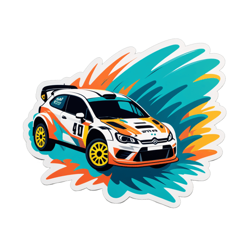 Coche de Rally en Acción sticker