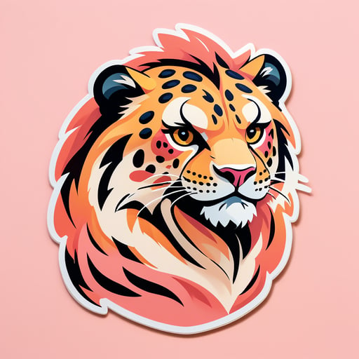 Kräftige Pfirsichleoparden sticker