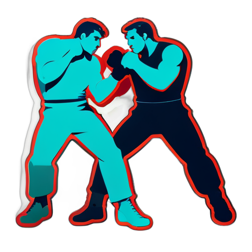 MEN fighting
 sticker