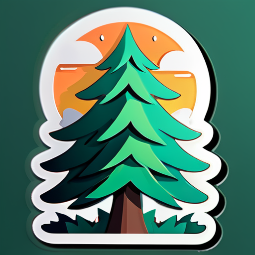 Créez l'arbre en montagne sticker