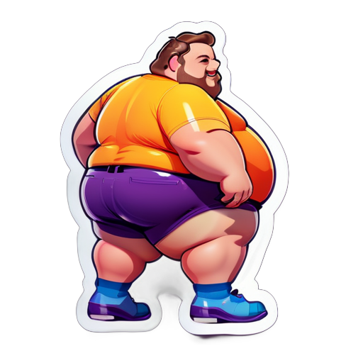 Fat gay man and his fat juicy ass sticker