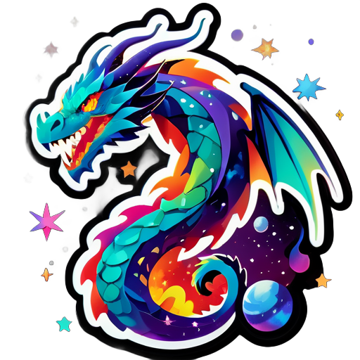 dragón en la galaxia sticker