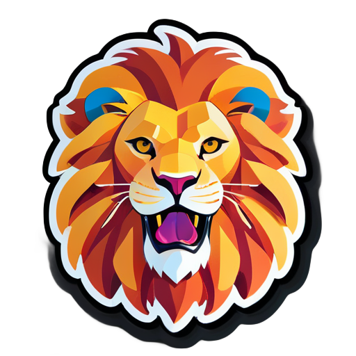 create a sticker of lion sticker